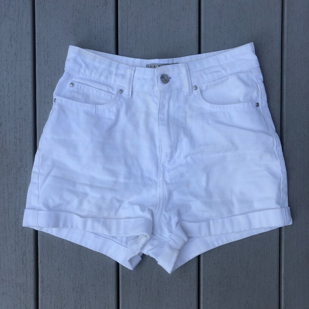 White Denim Mom Shorts Size 0